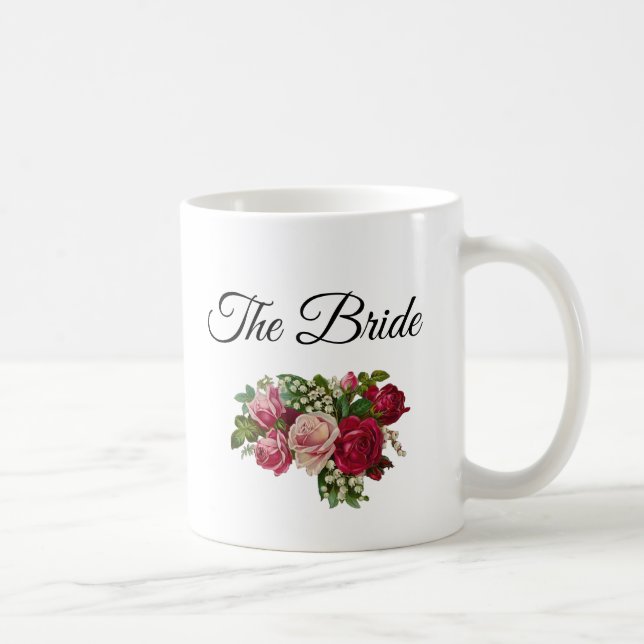 The Bride Floral Roses Bouquet Mug (Right)