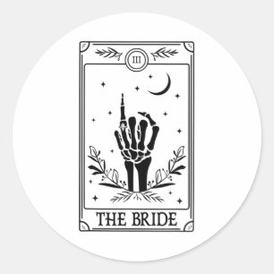 The Bride Floral Skeleton Hand Gothic Bachelorette Classic Round Sticker