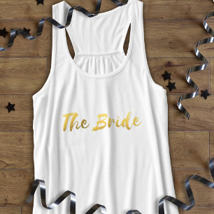 The Bride Gold and White Bachelorette Party Singlet