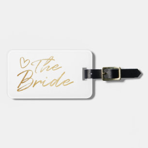 The Bride - Gold faux foil luggage tag