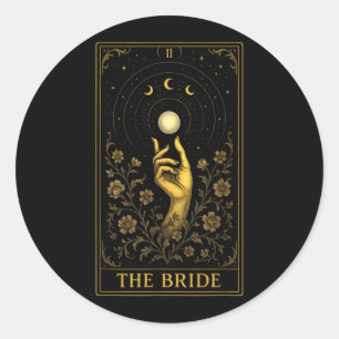 The Bride - Gothic Witchy Wedding Tarot Classic Round Sticker
