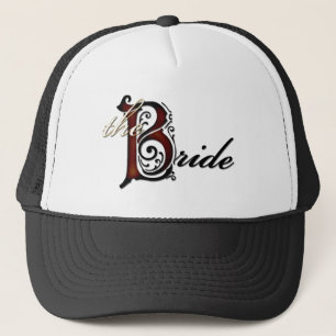 The bride grunge red black letters bridal hat