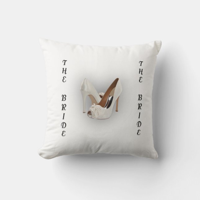 The Bride Heels White Mono American Mojo Pillow (Front)