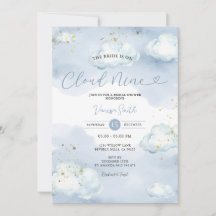 The Bride is Cloud Nine Bridal Shower Gold Glitter