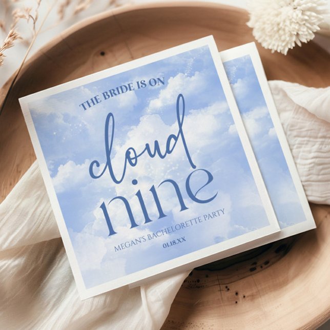 The Bride Is On Cloud Nine Bachelorette Party Napkin (Creator Uploaded)