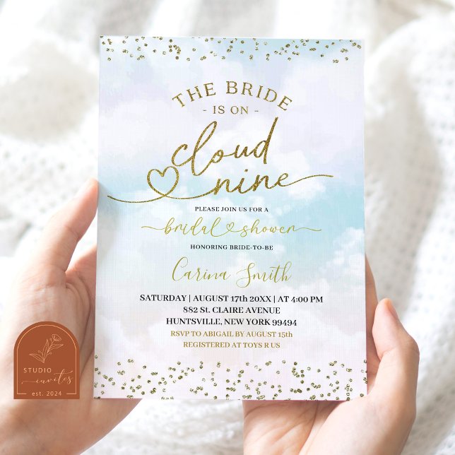 The Bride Is On Cloud Nine Bridal Shower Invitation (Creator Uploaded)