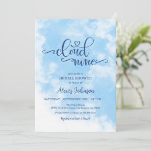 The Bride is on Cloud Nine Bridal Shower Invitation