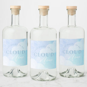 The Bride is on Cloud Nine Bridal Shower Liquor Bottle Label