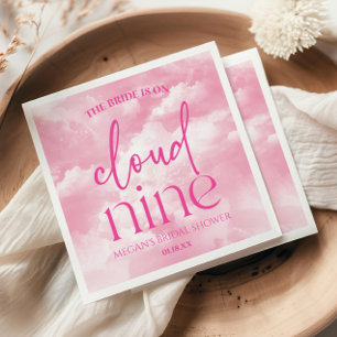 The Bride Is On Cloud Nine Pink Bridal Shower Napkin