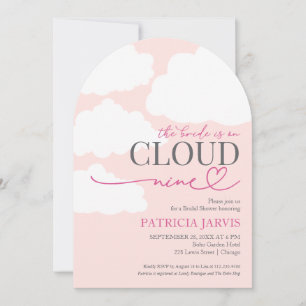 The Bride is On Cloud Nine QR Code Bridal Shower Invitation