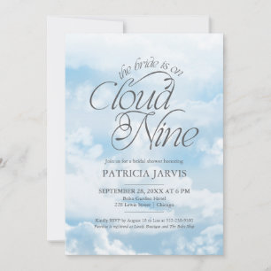 The Bride Is On Cloud Nine QR Code Bridal Shower Invitation