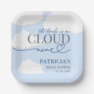 The Bride Is On Cloud Nine Welcome Sign Paper Plate