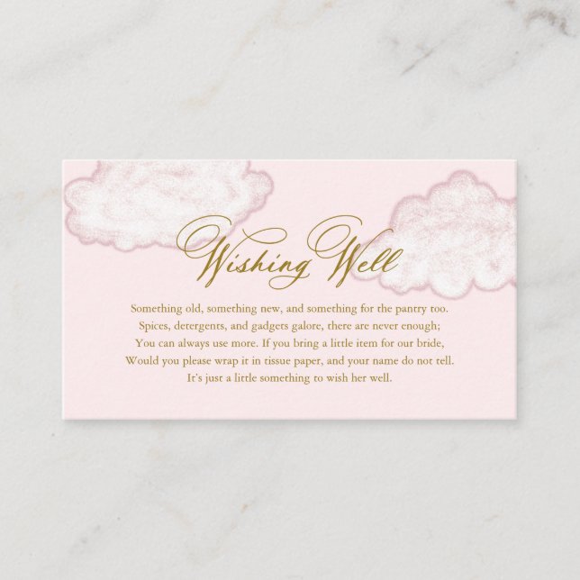 The Bride Is On Cloud Nine Wishing Well Enclosure Card (Front)