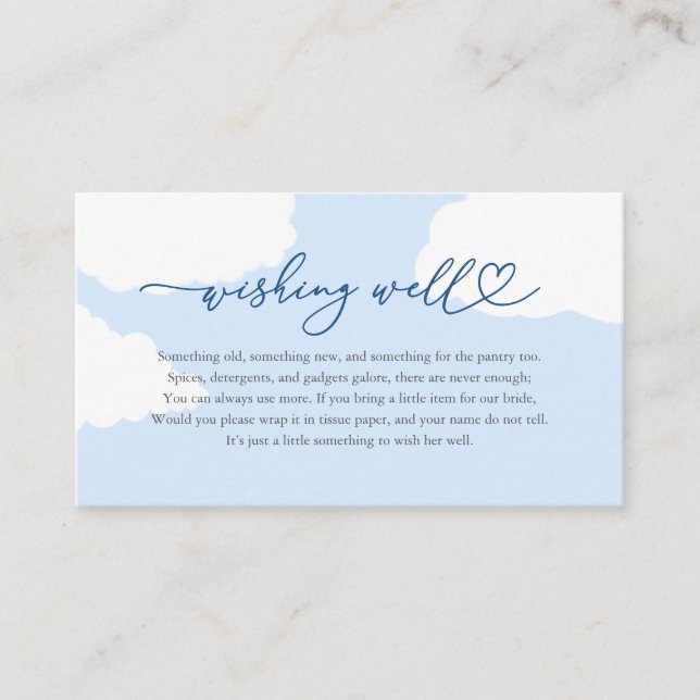 The Bride Is On Cloud Nine Wishing Well Enclosure Card (Front)