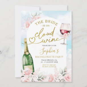 The Bride Is On Cloud Wine Bachelorette Itinerary Invitation