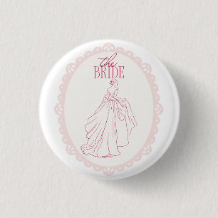 The Bride – Lace Bachelorette Design with Bride 3 Cm Round Badge
