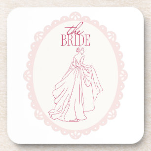 The Bride – Lace Bachelorette Design with Bride Coaster
