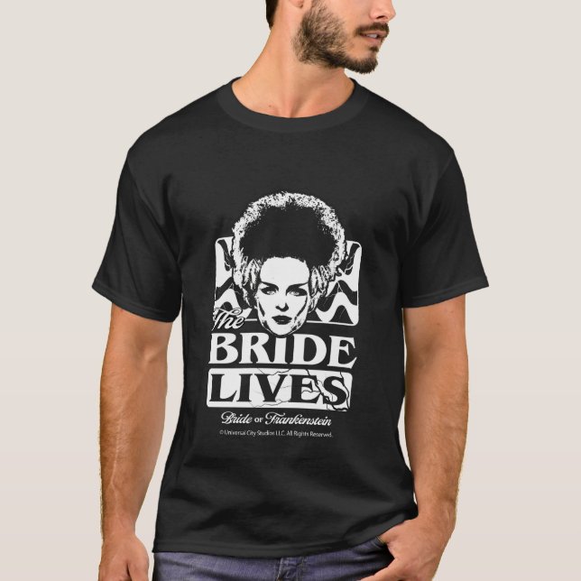 The Bride Lives Bride of Frankenstein T-Shirt (Front)