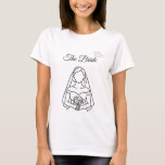 The Bride - Minimalist wedding T-Shir T-Shirt<br><div class="desc">The Bride - Minimalist wedding T-Shirt
Celebrate the bride in style with this elegant minimalist line art design! perfect for bachelor parties,  wedding mornings or gifts for the bride!

Pair it with matching "Groom" t-shirt for the perfect couple look _ available in our store!

https://www.zazzle.com/the_groom_minimalist_wedding_t_shirt-256039515314262751</div>