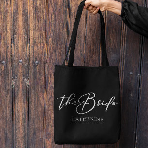 The Bride Personalised Chic Minimalist Wedding Tote Bag