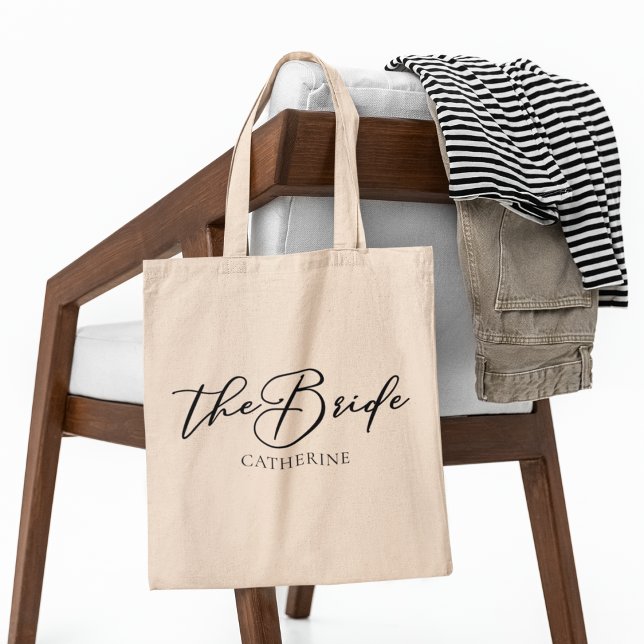 The Bride Personalised Chic Minimalist Wedding Tote Bag (Creator Uploaded)