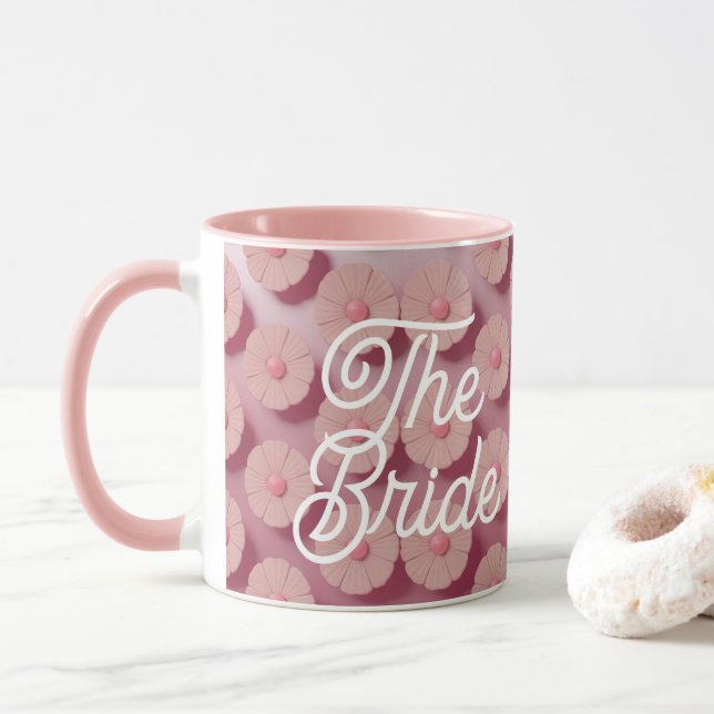 The Bride Pink Daisies Combo Mug (With Donut)