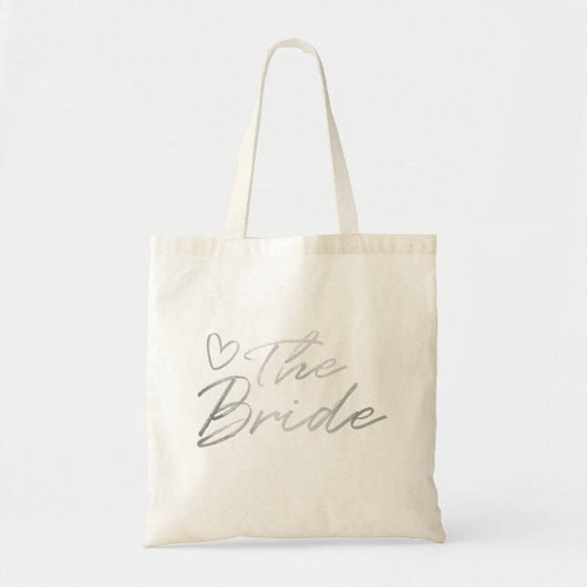 The Bride - Silver faux foil tote bag (Front)