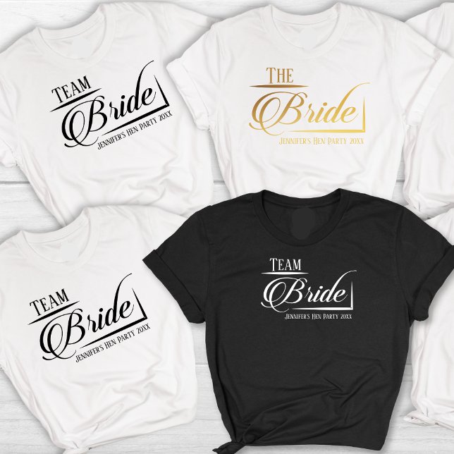 The Bride Team Bride Hen Party Name Year T-Shirt (Creator Uploaded)