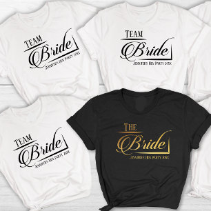 The Bride Team Bride Hen Party Name Year T-Shirt