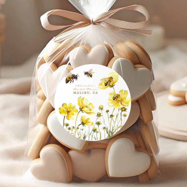 The bride to bee floral shower classic round sticker (Creator Uploaded)