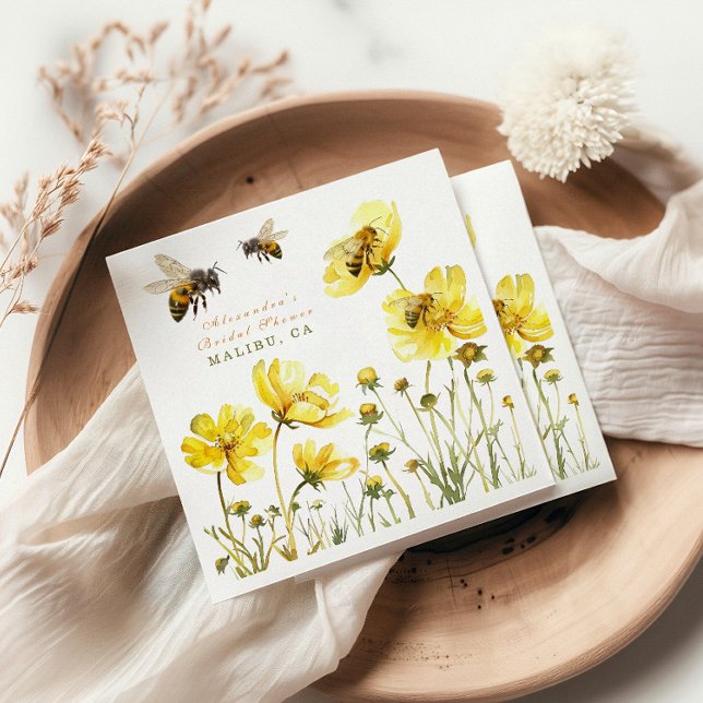 The bride to bee floral shower napkin (Creator Uploaded)
