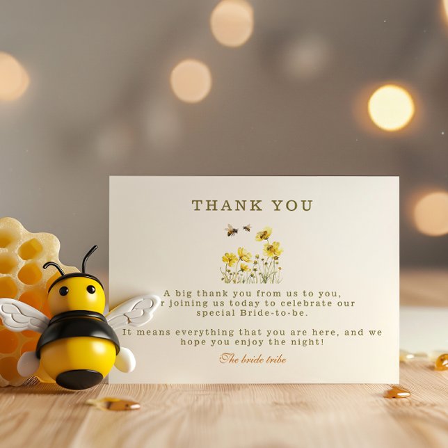 The bride to bee floral shower thank you card (Creator Uploaded)