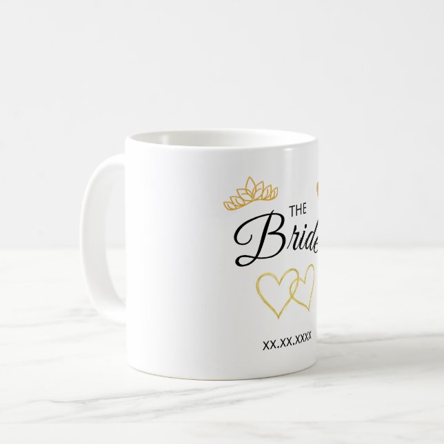 The Bride Wedding Date Elegant Design Coffee Mug (Front Left)
