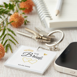 The Bride Wedding Date Elegant Design Key Ring