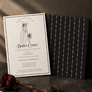 The Bride's Coven Witch Bachelorette Black Invitation