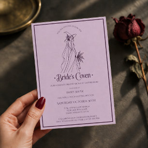 The Bride's Coven Witch Bachelorette Party Plum Invitation