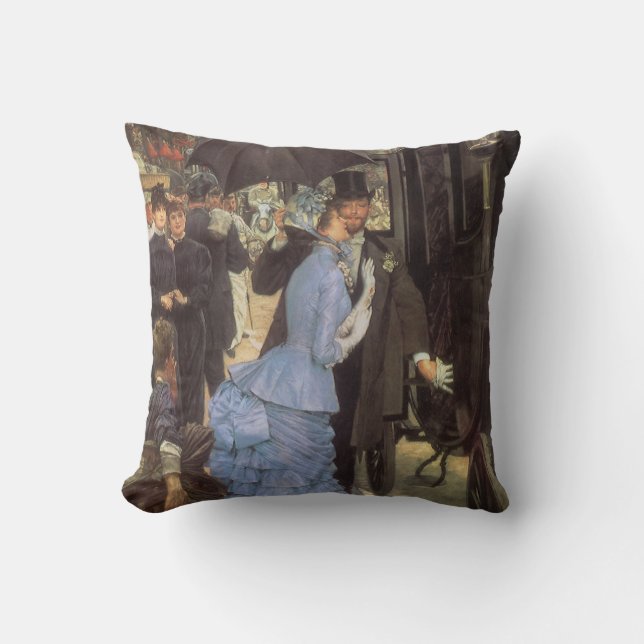 The Bridesmaid (aka The Traveller) by James Tissot Cushion (Front)