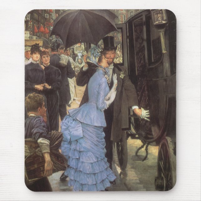 The Bridesmaid (aka The Traveller) by James Tissot Mouse Pad (Front)