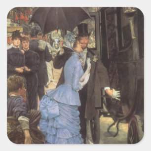 The Bridesmaid (aka The Traveller) by James Tissot Square Sticker