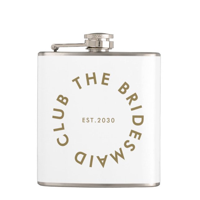 The Bridesmaid Club Bachelorette Hip Flask (Front)