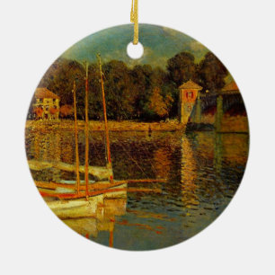The Bridge at Argenteuil by Claude Monet Ceramic Tree Decoration