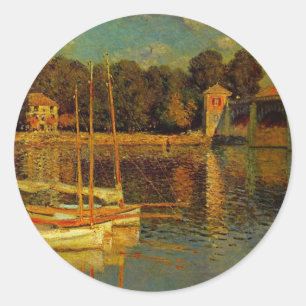 The Bridge at Argenteuil by Claude Monet Classic Round Sticker
