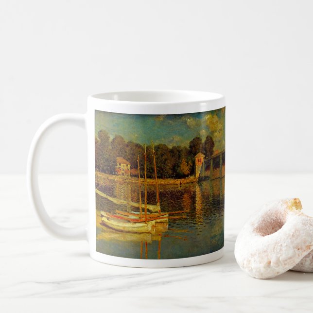 The Bridge at Argenteuil by Claude Monet Coffee Mug (With Donut)