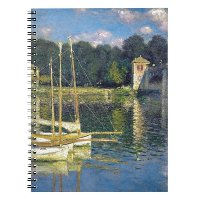 The Bridge at Argenteuil by Claude Monet Spiral Notebook (Front)