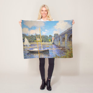 The Bridge at Argenteuil, Monet Fleece Blanket