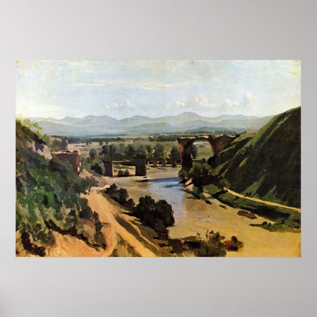 The Bridge at Narni by Jean-Baptiste-Camille Corot Poster (Front)
