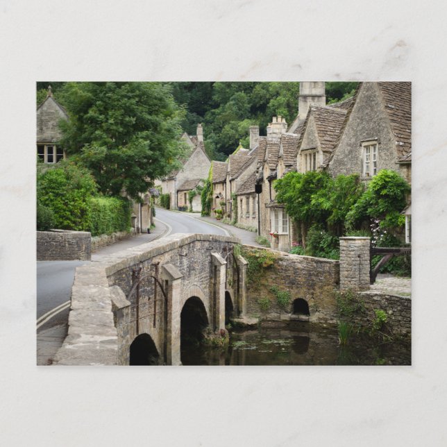 The bridge in Castle Combe, UK postcard (Front)