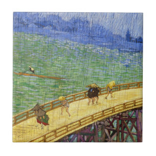 The Bridge in the Rain Vincent van Gogh fine art Tile