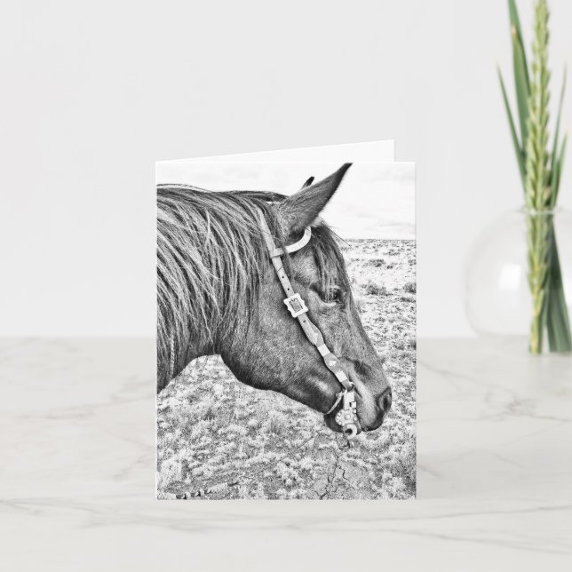 The Bridle Horse Blank Note Card (Front)