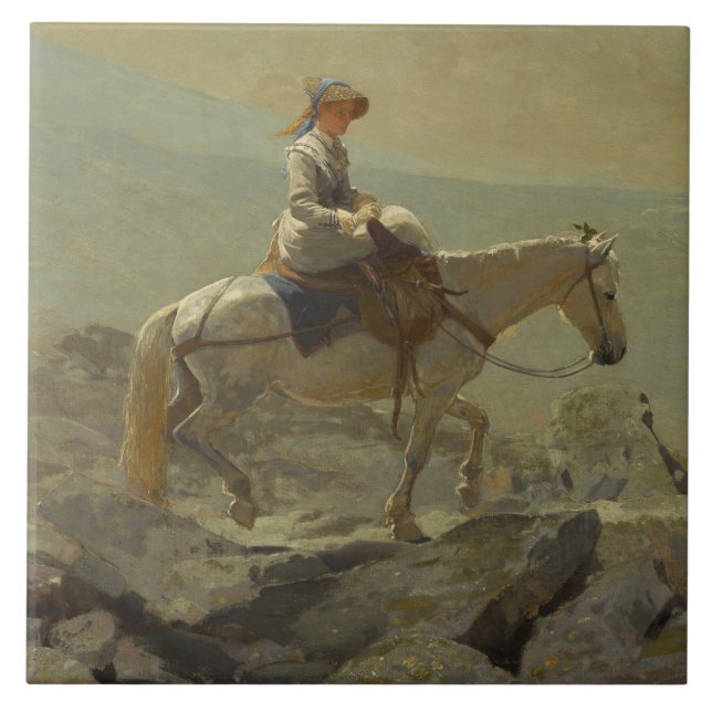 The Bridle Path, White Mountains (Winslow Homer) Tile (Front)